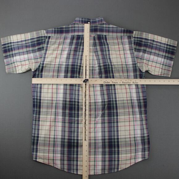 GANT Foxhunt Plaid Shirt Men’s Large Multicolor Short Sleeve Casual Preppy - Picture 5 of 7